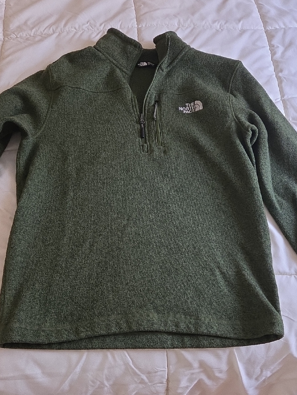 The North Face Men's Olive Green Quarter-Zip Pullover